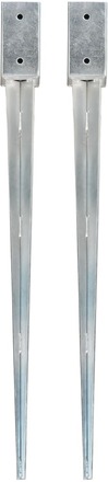 vidaXL Jordspyd 2 stk sølv 7x7x90 cm galvanisert stål