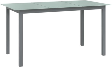 vidaXL Trädgårdsbord ljusgrå150x90x74 cm aluminium och glas