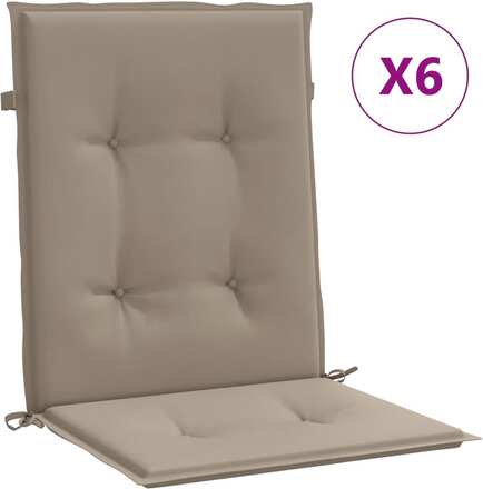 vidaXL Stolsdynor 6 st taupe 100x50x3 cm oxfordtyg