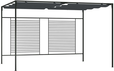 vidaXL Paviljong med infällbart tak 4x3x2,3 m gräddvit 180 g/m²