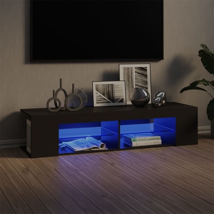 vidaXL TV-benk med LED-lys grå 135x39x30 cm