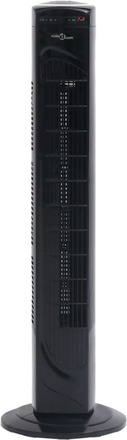 vidaXL Tårnvifte med fjernkontroll og timer Φ24x80 cm svart