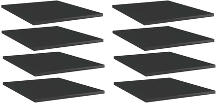 vidaXL Hylleplater 8 stk høyglans svart 40x50x1,5 cm sponplate