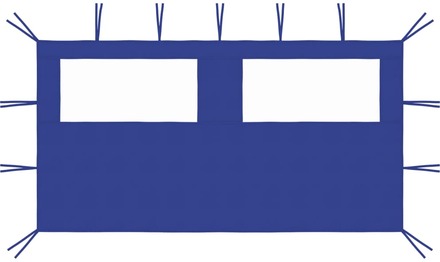 vidaXL Sidovägg med fönster till partytält 4x2 m blå