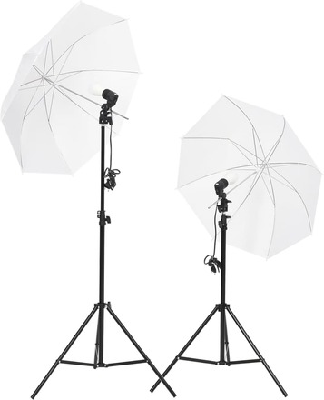 vidaXL Studiobelysning inklusive stativ & paraplyer