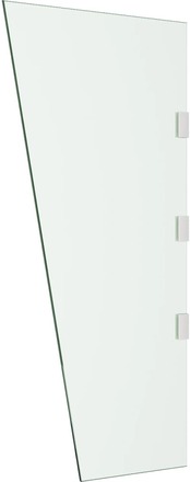 vidaXL Sidopanel för entrétak transparent 50x100 cm härdat glas