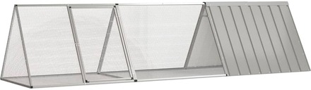 vidaXL Kaninbur grå 302,5x80,5x71 cm galvaniserat stål