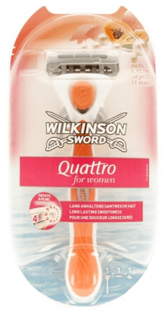 Wilkinson Sword for Women - Quattro papaya & pearl 1 skraber + 1 blad