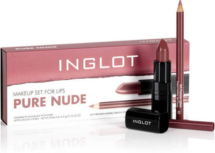 Inglot Makeup Set For Lips - Pure Nude (U) 2 stk.