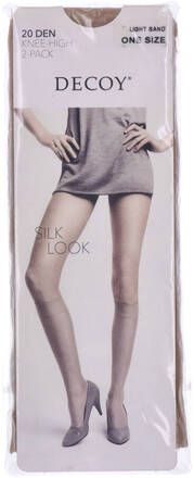 Decoy Silk Look (20 Den) Light Sand 2-Pack Knee High One Size