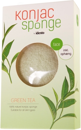 Idento Konjac Tør Svamp - Halfball - Green Tea (U)