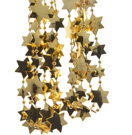 Decoris Sterrenslinger-kerstslinger - goud - 270 cm