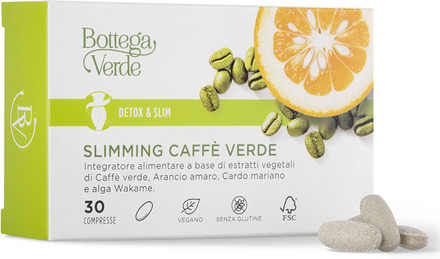 Detox & Slim - Slimming caffè verde - Integratore alimentare a base di estratti vegetali di Caffè verde, Arancio amaro, Cardo mariano e alga Wakame. (30 compresse)