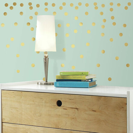 Väggdekor Gold Confetti Dots RoomMates