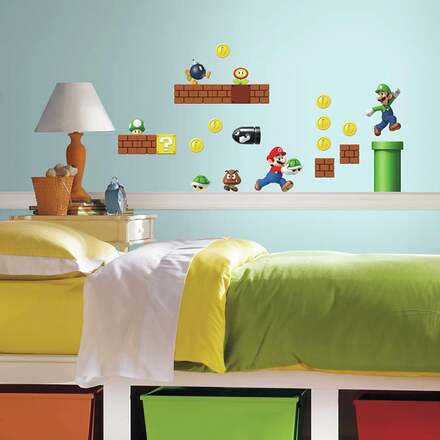 Väggdekor Nintendo Super Mario Build a Scene RoomMates