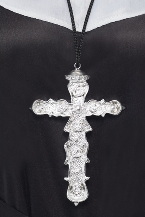 Groot zilveren kruis aan ketting voor Paus/Bisschop/Priester