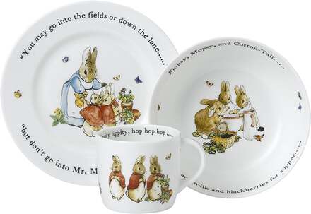 Wedgwood Flopsy Mopsy & Cottontail Barneservise 3 deler