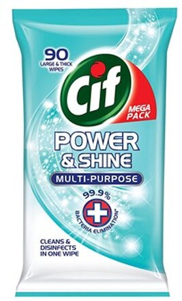 Cif Power & Shine Multi-Purpose Anti-bakteriel Rengøringsservietter - 90 stk