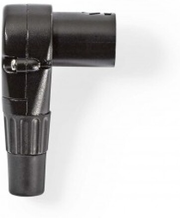 XLR-stik | Vinklet | Han | Nikkelplateret | Lodning | Kabeldiameter: 5.0 mm | Metal | Sort | 1 stk.