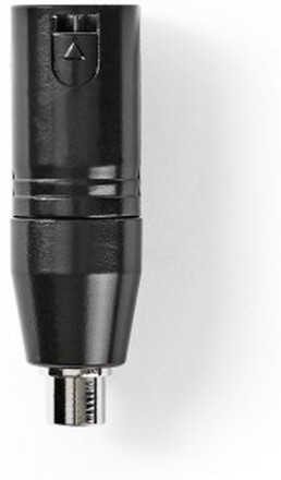 XLR adapter | XLR 3-Pin Han | RCA Hunstik | Nikkelplateret | Lige | Metal | Sort | 1 stk. | Plastikp