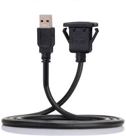 1M vandtæt enkelt USB 3.0 forlængerlåsemontering bil AUX-kabel til instrumentbrætpanel