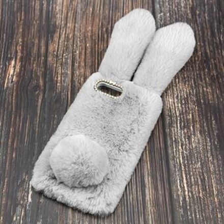 Rabbit Shape Warm Fur TPU Bagcover til iPhone 8 Plus / 7 Plus