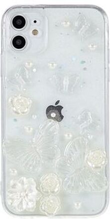 Beskyttende Epoxy TPU etui til iPhone 11 kunstige perler dekoration Stødsikker telefoncover Præcis