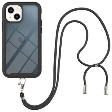 YB PC Series-4 mobiltelefon cover til iPhone 14 , faldsikker pc + TPU Hybrid cover med snor