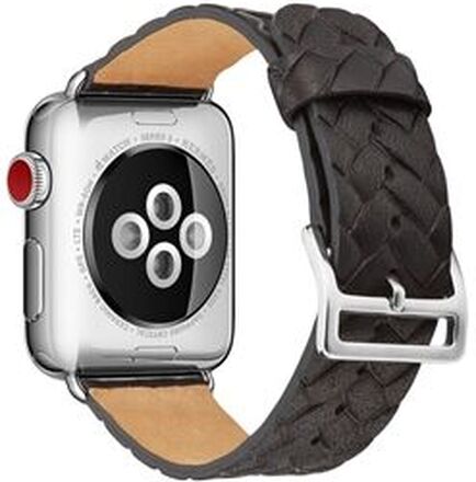Top Layer Cowhide Leather Imprinted Woven Pattern Watch Strap Replacement for Apple Watch Series 5 4