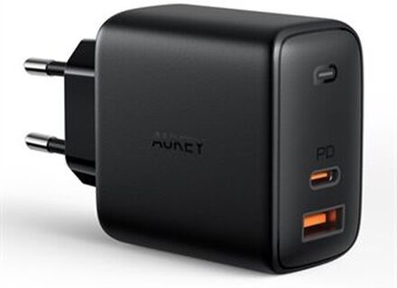 AUKEY PA-B3 Dual Port USB-A + Type-C PD Power Charger USB-A Port 12W + Single Type-C Port 65W/45W Væ