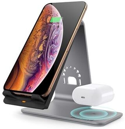 BESTAND H07W 2-in-1 Qi Wireless Charger Bracket Phone Stand Fast Charging Station for iPhone AirPods