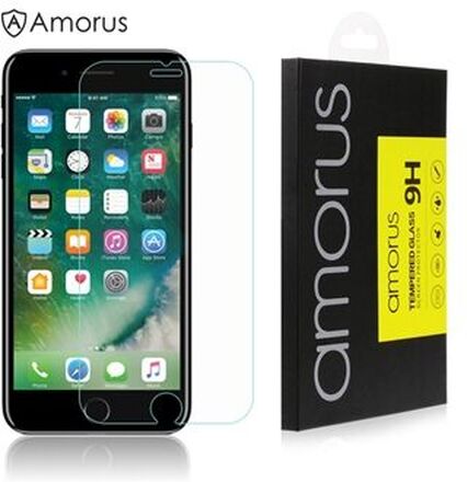 AMORUS til iPhone 8 Plus/ 7 Plus Screen hærdet glas Protector Guard 2.5D Arc Edge