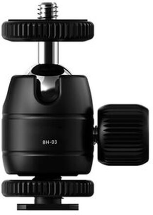UURIG BH-03 Mini Head med 1/4 Hot Shoe 360-graders roterende kardan til kamerabur LED-videolysmonit