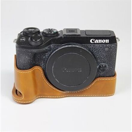 Kamerabeskyttelsesbase i ægte læder, semi-etui til Canon EOS M6 Mark II /EOS M6II