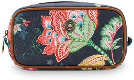 Cosmetic Bag Square Jambo Flower Blue Small