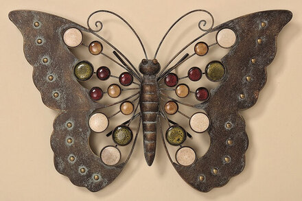Wanddecoratie Vlinder gekleurd
