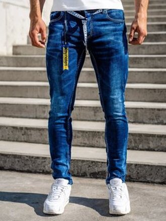 Granatowe spodnie jeansowe męskie regular fit Denley 80023W0