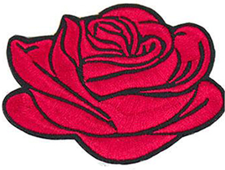 Vinröd Ros Patch 6 cm