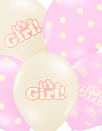 6 stk Its a Girl Latexballonger 30 cm