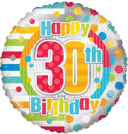 Happy 30th Birthday - Folieballong 46 cm