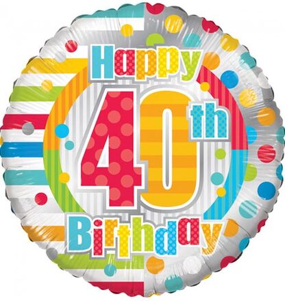 Happy 40th Birthday - Folieballong 46 cm
