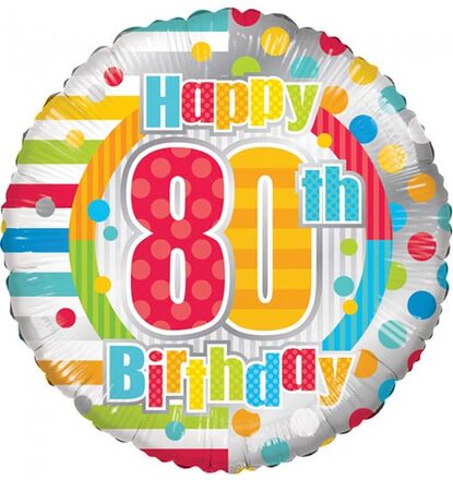 Happy 80th Birthday - Folieballong 46 cm