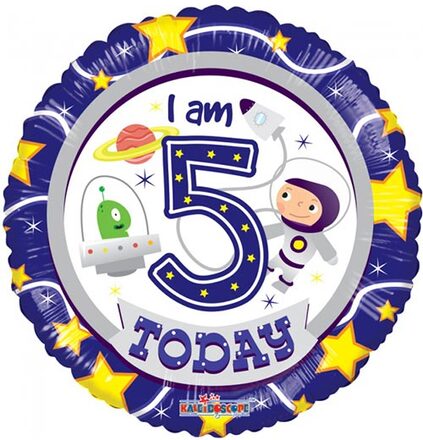 Happy 5 Birthday Boy - Folieballong 46 cm