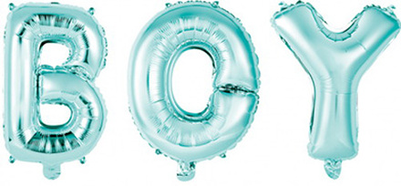 BOY - 3 stk Ljusblå Folieballonger 41 cm