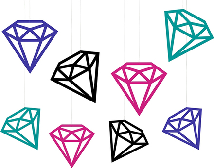 8 stk Diamantformade Hängande Dekorationer