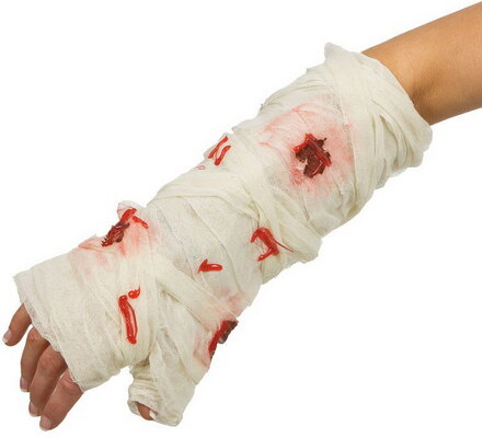 Blodigt Bandage med Glasskärvor