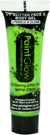 Glitter Face & Body Gel UV 10 ml - Grön