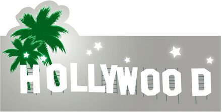 Hollywood Pappdekoration 20x40 cm - Hollywood Fame