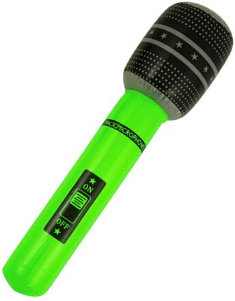 Uppblåsbar Neon Grön Mikrofon 40 cm