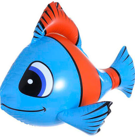 Uppblåsbar tropisk fisk 60 cm - Blå